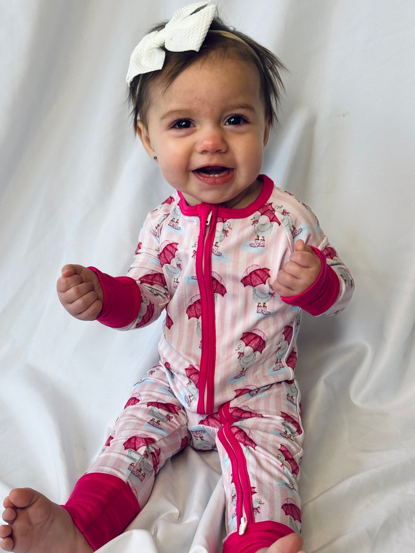 Pink Puddle Duck Footies