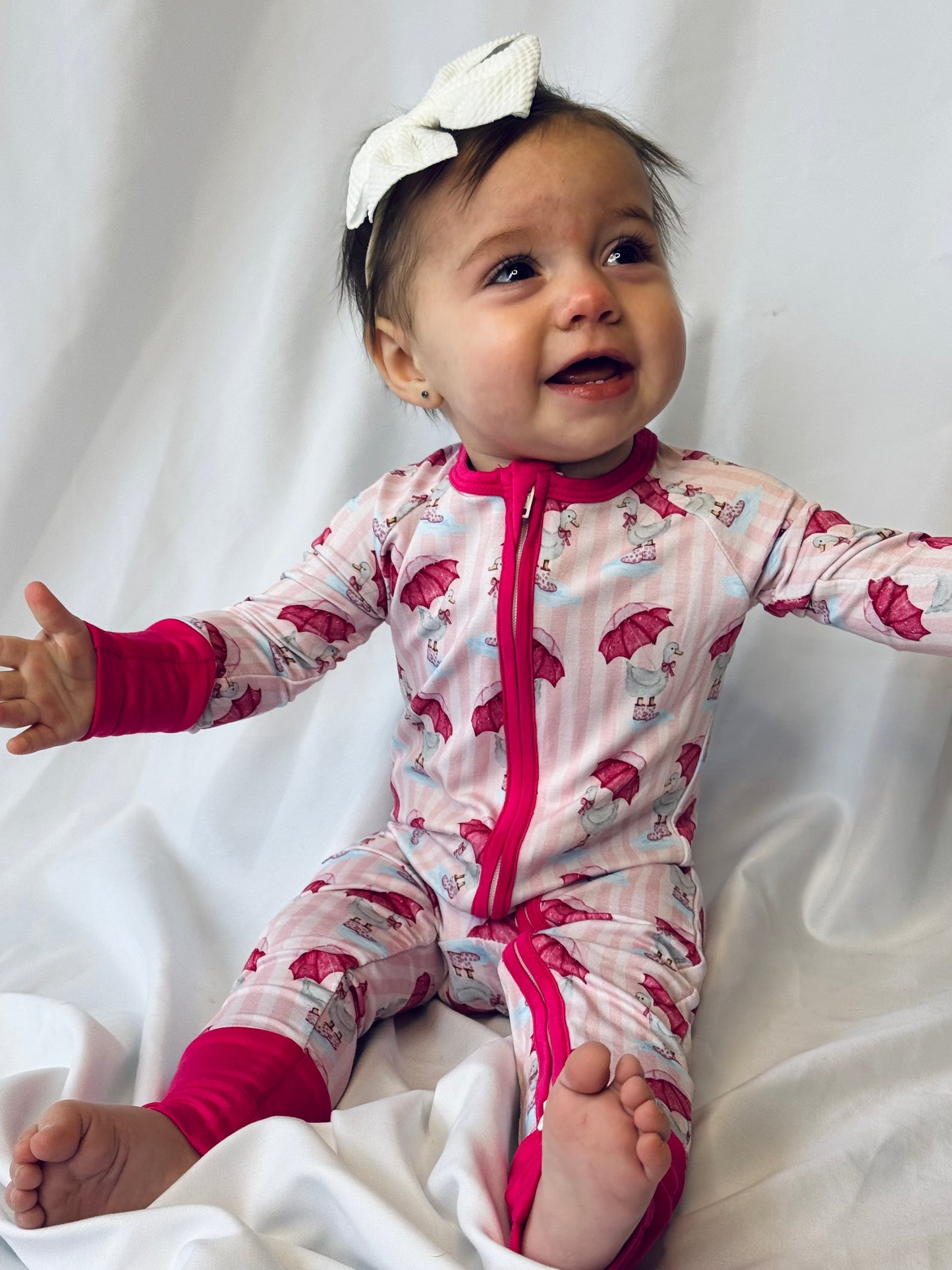 Pink Puddle Duck Footies